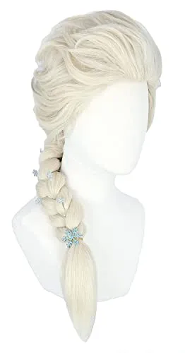 Topcosplay Prinzessin Perücke, Perücke Blond für Damen und Kinder Zöpfe Geflochten Cosplay Perücken für Halloween Kostüm Karneval