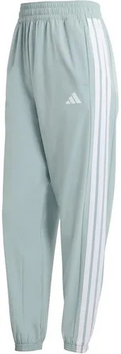 adidas Damen Train Essentials 3-Streifen Woven Pants, Wonder Sage/White, XL - Bequeme, regulär geschnittene Trainingshose mit mittelhohem Bund. Dank CLIMACOOL-Technologie bleibt der Tragekomfort auch bei intensiven Workouts hoch.