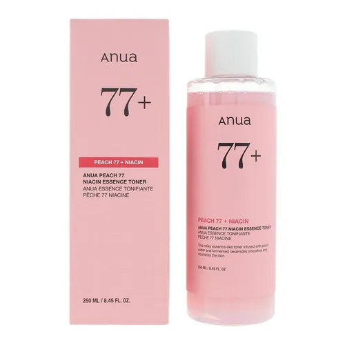 ANUA Peach 77 Niacin Essence Face Toner - Gesichtsreiniger mit 77% Pfirsich-Extrakt und Niacinamid, der die Haut revitalisiert, Poren verfeinert und für einen strahlenden Teint sorgt. Ideal für alle Hauttypen, besonders trockene und empfindliche Haut.