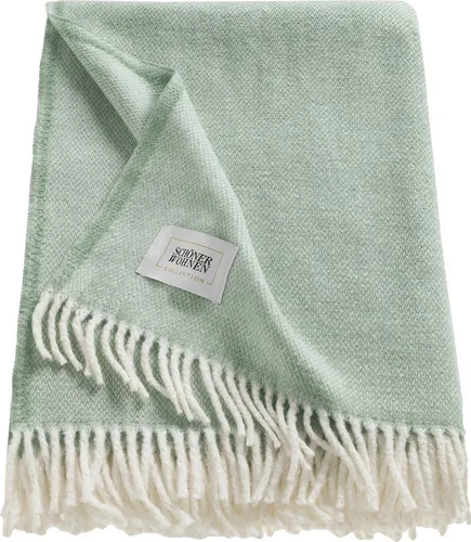 Wohndecke Relax, SCHÖNER WOHNEN-Kollektion - Bettdecken, kuschelige Decke in Salbeigrün mit gedrehten Fransen, pflegeleicht und OEKO-TEX® zertifiziert für ein gesundes Zuhause.
