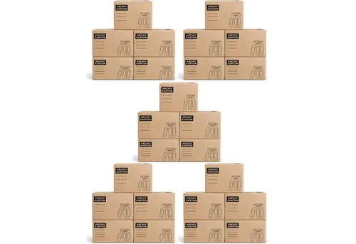 BURI Karteibox Archivkarton A4 BURI 25er Set Aktenkartons faltbar für 5 Ordner