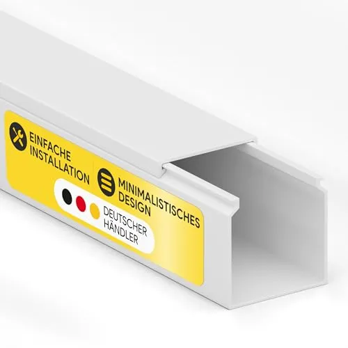 Kabelkanal aus hochwertigem PVC weiß Kabelleiste 2m - 1 Stück - 25x25mm