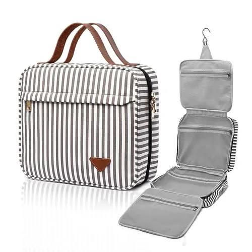 Hängende Reise-Kulturtasche, großer Kosmetik-Reise-Kulturbeutel-Organizer für Frauen mit 4 Fächern und 1 stabilen Haken, perfekt für Reisen/täglichen Gebrauch