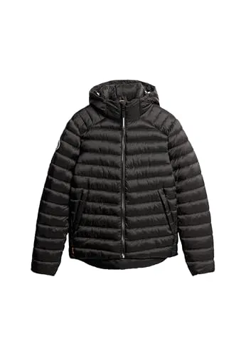 Superdry Herren Fuji Sport Steppjacke mit Kapuze Schwarz XL von Superdry