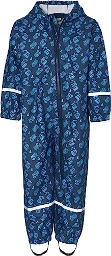 Playshoes Matschanzug Regenbekleidung Unisex Kinder Baustelle 80 - Regenhosen für Jungen, wind- und wasserdicht mit 5000mm Wassersäule, ideal für Outdoor-Abenteuer, sicher dank Reflektoren und praktischem Reißverschluss.