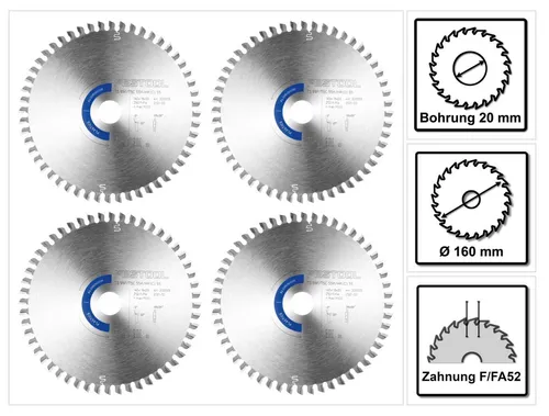 Festool Kreissägeblatt Aluminium/Plastics HW 160x1,8x20mm mit 52 Zähnen - Hochwertiges Kreissägeblatt für präzise Schnitte in Aluminium und Kunststoffen. Mit 52 Zähnen und einem Durchmesser von 160 mm ideal für professionelle Anwendungen.