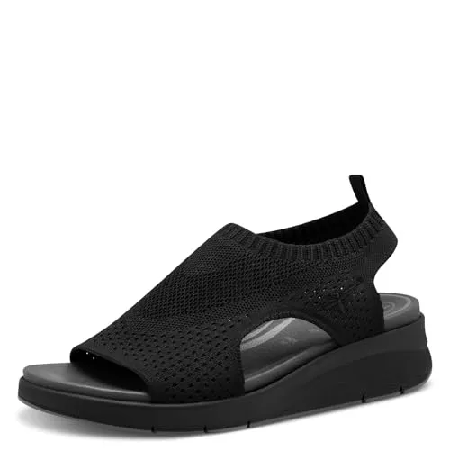 Tamaris COMFORT Damen Sandalen mit Absatz - Vegan und Hallux-freundlich - Wanderschuhe, die ideal für Alltag und schickere Anlässe sind. Mit nahtlosem Material für optimalen Tragekomfort und 100% veganen Stoffen gefertigt.