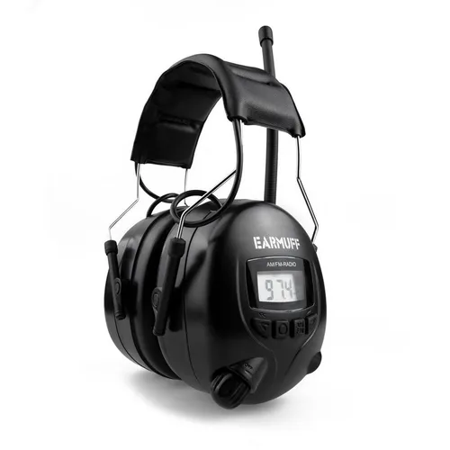 EARMUFF Kapselgehörschutz 31dB AM/FM/AUX - Schwarz - Gehörschutz mit 31dB Dämmung, ideal zum Schutz vor gesundheitsschädlichem Lärm. Breites Kopfband für maximalen Komfort, perfekt für den Einsatz in lauten Umgebungen.