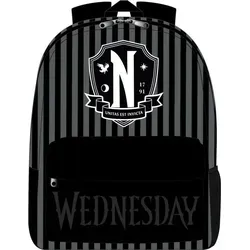 CERDÁ LIFE'S LITTLE MOMENTS Lässiger Rucksack für Erwachsene - Wednesday Design - Tagesrucksäcke mit offiziellem Wednesday-Design, geräumig, wasserabweisend und mit hohem Tragekomfort – ideal für Uni, Schule oder Freizeit.