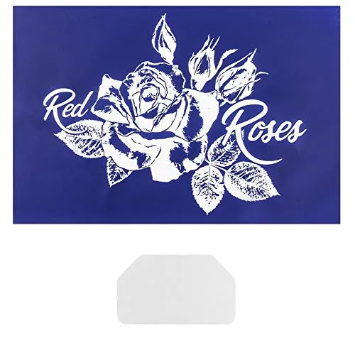 Ideen mit Herz Siebdruck-Schablone | Motiv + Schriftzug | 32,5 cm x 22,5 cm | selbstklebend | inkl. Rakel | ideal für Textil, Holz, Glas, Keramik, Papier (Rose | Red Roses)