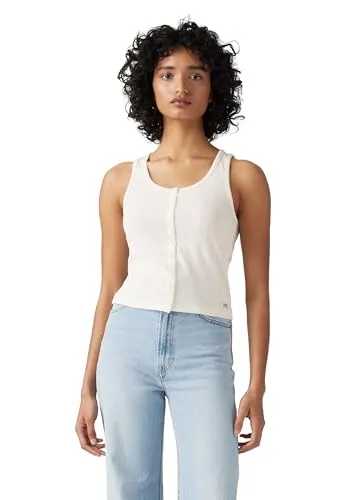 LEVI'S Damen Tanktop Gr. L, gardenia - Stylisches Tanktop von LEVI'S für Damen in figurbetontem Schnitt. Mit modischer Knopfleiste und aus luftigem Webstoff für ultimativen Tragekomfort.