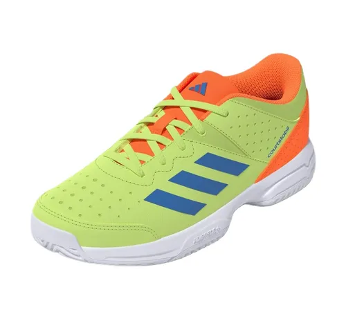 adidas Hallen-Indoorschuhe Court Stabil 2025 grün/orange Kinder, Größe Euro (US): 35,5 (3,5)