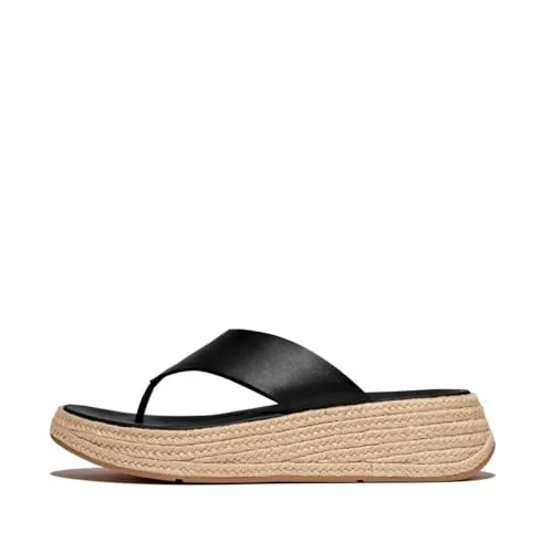 Fitflop F-Mode Damen Espadrille Sandalen Schwarz 40 EU - Stylische Flatform-Sandalen für den Sommer mit ergonomischem Design und druckdiffusierender Zwischensohle. Ideal für den täglichen Gebrauch und leichte Trails.