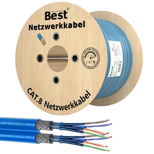 Germany B.e.s.t CAT 8 Duplex Netzwerkkabel 250m in blau von B.E.S.T. Germany