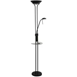 Searchlight Stehlampe Wireless USB LED Mother & Child - Matt Black - Stilvolle Stehleuchte im Matt Schwarz, mit dimmbarem LED-Modul für warmes Licht und flexible Nutzung als Leselampe oder Wohnraumbeleuchtung.