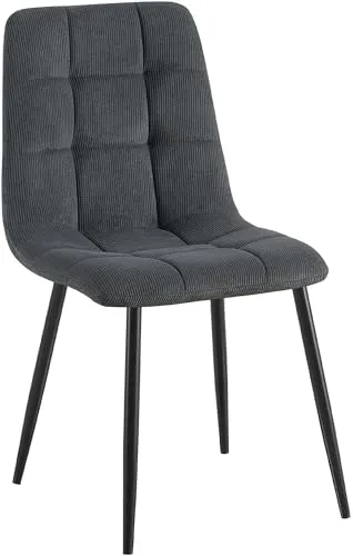 CLP Esszimmerstuhl Antibes I Gepolsterter Küchenstuhl mit Cordbezug - Esszimmerstuhl mit modernem Design und bequemer Polsterung, belastbar bis 150 kg. Ideal für Esszimmer, Küche oder Wohnzimmer. Pflegeleicht und bodenschonend.