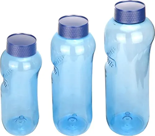 TWaLa Spar Set 3 Größen 1x 0,5L 1x 0,75L 1x 1L Tritan Trinkflaschen Greiner BPA frei enthält neue blaue Deckel mit integrierter Dichtung