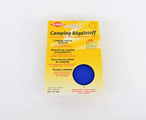 BERGER Kleiber 100 Prozent Baumwolle Camping-Bügelstoff aus Original Zeltstoff zum Aufbügeln, königsblau