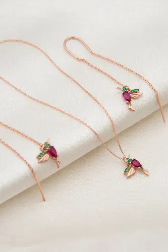 Lodie Silver 2tlg. Schmuckset mit Edelsteinen in Gold für Damen