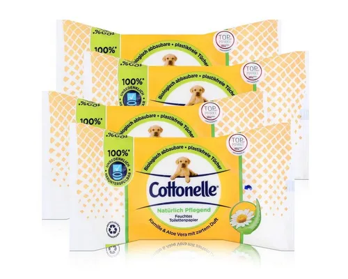 Cottonelle® feuchtes Toilettenpapier Cottonelle feuchtes Toilettenpapier Kamille & Aloe Vera 42 Tücher (4er