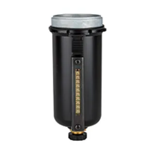 Metallbehälter mit Sichtrohr und halbautomatischem Ablass von Riegler