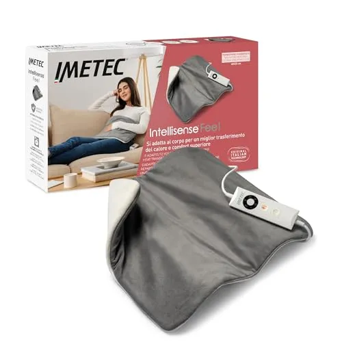 Imetec Intellisense Feel, Mehrzweck-Heizkissen, Für Rücken und Bauch, Schnelle Erwärmung, Hypoallergenes Material, 5 Temperaturen, Elektroblocksicherheit, Waschbar