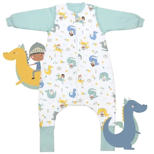 Schlummersack Kinderschlafsack mit Füßen und umklappbaren Bündchen, 1.0 Tog OEKO-TEX blau 70cm