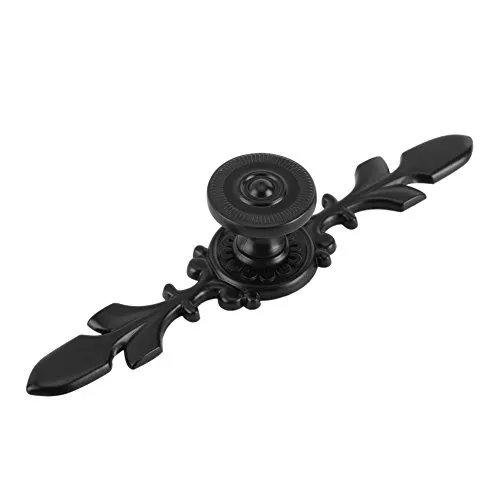 Fdit 4 Stück Vintage Style Pull Griff Türknauf zurück Platte für Home Möbel Schublade Schrank Kommode Kleiderschrank Schrank Schrank mit Schraube(Schwarz)