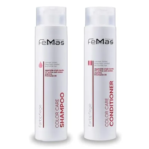 Femmas Color Care Shampoo 300 ml & Conditioner 300 ml Bundle | Pflege für coloriertes Haar | farberhaltende Pflege für lang leuchtende Farbe