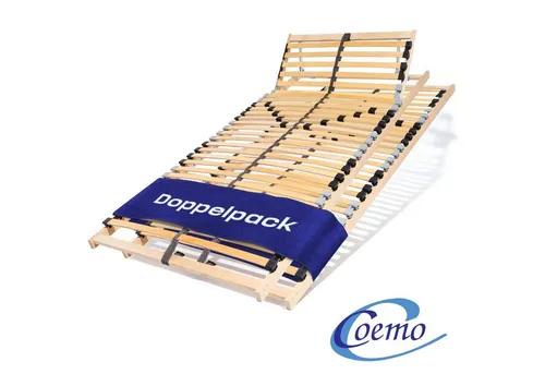 Coemo 2 STK. Lattenrost Ergo 80x200 cm - 7-Zonen verstellbar für optimalen Schlafkomfort - Lattenrost mit 7-Zonen und 5-facher Härtegradverstellung für individuelle Anpassung. Ideal für Bettgröße 160x200 cm, sorgt für optimalen Komfort im Schulter- und Beckenbereich.