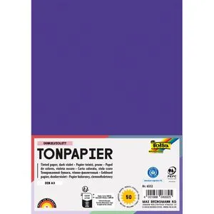 Folia Tonpapier 6332, A3, dunkelviolett, 130g/m², 50 Blatt