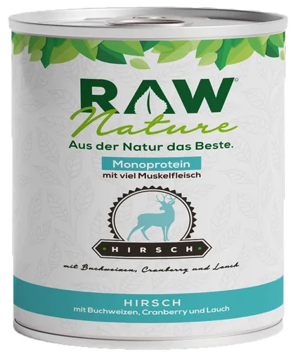 RAW Nature Nassfutter Hirsch mit Möhren & Amaranth als Monoprotein