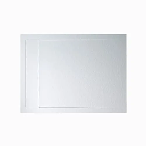 doporro Duschtasse 80x140 cm aus Mineralguss – Rechteckig, flach, für bodenebene Montage - Elegante Duschtasse aus Mineralguss in Weiß, Maße 80x140x3 cm. Mit DIN-Anschlüssen und rutschfester Oberfläche für sicheren Halt. Ideal für eine moderne Badezimmergestaltung.