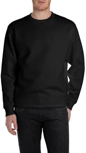 Replay Herren Sweatshirt Basic, Schwarz (Black), XXL - Sweatshirt für Herren mit minimalistischen REPLAY Logo-Badge, lockerer Passform und angenehm weichem Rundhalsausschnitt aus leichter Baumwolle – ideal für einen lässigen Look.