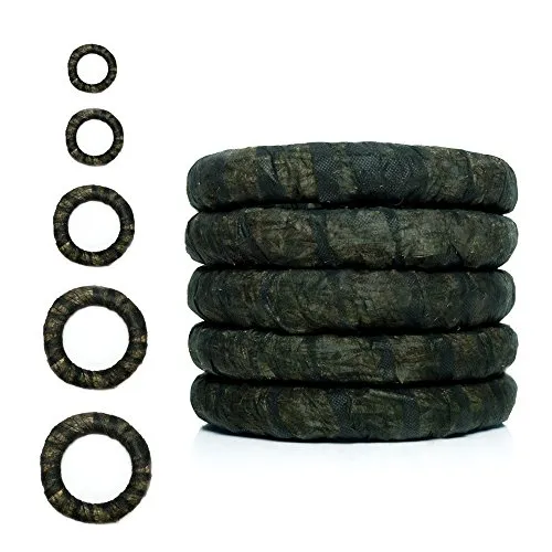 DekoPrinz Strohkränze mit Vlies, 5 Stück | ø 30 cm Durchmesser | 5 cm Stärke | Strohrömer, Türkranz, Deko-Kranz, Kranz-Rohling, Strohring