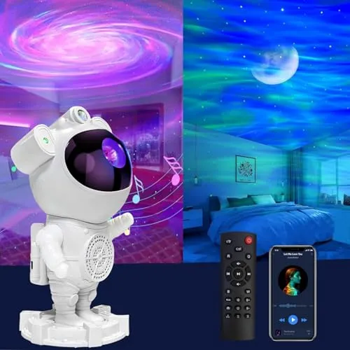 AB AttaBoy Galaxy Projektor,Aurora Projektor 2-in-1, Upgrade Galaxy Nachtlicht.Bluetooth-Lautsprecher und 8 weißes Rauschen,für Kinder, Erwachsene, Raumdekoration, Party.Weihnachten