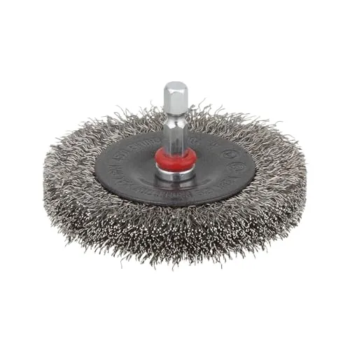 wolfcraft Edelstahldraht-Scheibenbürste 75mm Ø
