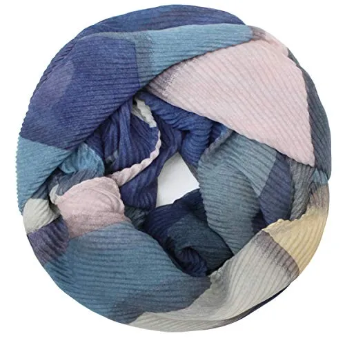 Glamexx24 Loop Schlauchschal für Damen Gekreppter Loop Schal Warmer und Weicher Schlauchschal Abstrakte Motive Crash Crinkle Tuch Leicht