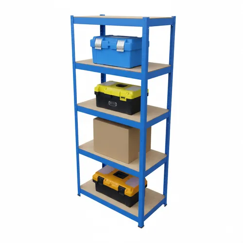 relaxdays Schwerlastregal 180x60x30 cm, blau - Schwerlastregal für Keller, Garage oder Werkstatt, mit variablen Böden und einer Gesamttraglast von 500 kg – ideal zur platzsparenden Lagerung schwerer Gegenstände.