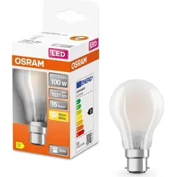 OSRAM HOMELIGHTING 4058075124684 LED (monochrome) EEC D (A - G) B22d Pear shape 11 W = 100 W Warm white (Ø x L) 60.0 mm x 104.0 mm 1 pc(s)