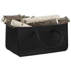 Kaminholztasche Filzkorb - Flexibler Aufbewahrungskorb - Aschesauger - Robuster und stilvoller Filzkorb zur praktischen Lagerung von Kaminholz, ideal für ein ordentliches Zuhause.