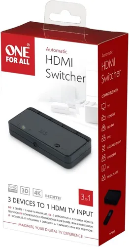 HDMI Switcher mit Fernbedienung One for All SV1630 3D 4K für 3 HDMI-Geräte