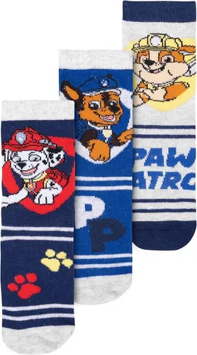 PAW PATROL Sneakersocken Socken für Jungen - Kinder Sneaker Söckchen Blau (3er Pack)