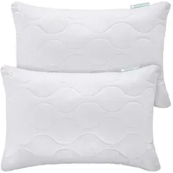 Gentle North Microfaserkissen Kopfkissen- 2er Set Kissen für Bett und als Dekokissen, Füllung: 100% Polyester, Seitenschläfer, Seitschläfer, Rückenschläfer, Bauchschläfer, Reißverschluss für Füllung - waschbar - allergikerfreundlich 60 cm x 40 cm