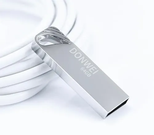 USB Stick 64GB 2.0 Speicherstick, Bis Zu 20 MB/s, Silbrig