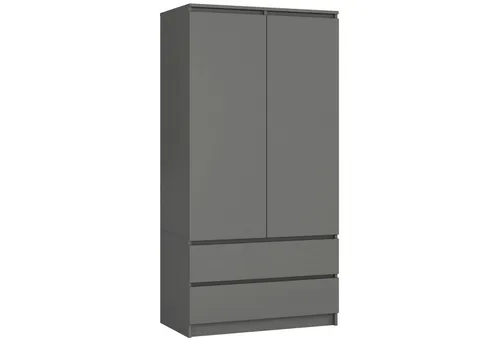 Raumhirsch Furniture Kleiderschrank in Grau, 90x180x51 cm - Moderner Kleiderschrank in graphitgrau mit durchdachter Innenaufteilung. Ideal für kleine Räume, bietet er Platz für Kleidung und Accessoires und überzeugt durch sein stilvolles Design.