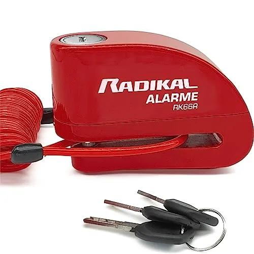 Bremsscheibenschloss mit Alarm 110dB - Motorradschloss mit 110dB Alarm, universell einsetzbar für Motorräder, Roller und Fahrräder. Praktisch mit Schlüssel- und Schlüssellosem Verschluss, wasserdicht und inklusive Zubehör.