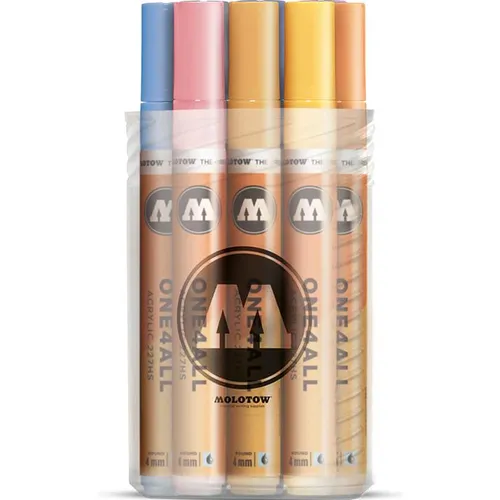 Molotow One4All 227HS Acryl Marker Pastell-Kit - Marker & Filzstifte, hochdeckend und permanent für fast alle Untergründe, ideal für kreative DIY-Projekte und professionelle Anwendungen.