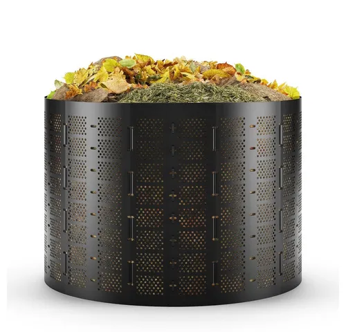 Komposter 1100 Liter – Robuste Gartenlösung - Der Komposter mit 1100 Litern Volumen bietet eine praktische Lösung zur Verwertung von Küchenabfällen und Gartenabfällen. Langlebig und witterungsbeständig, ideal für jeden Garten.