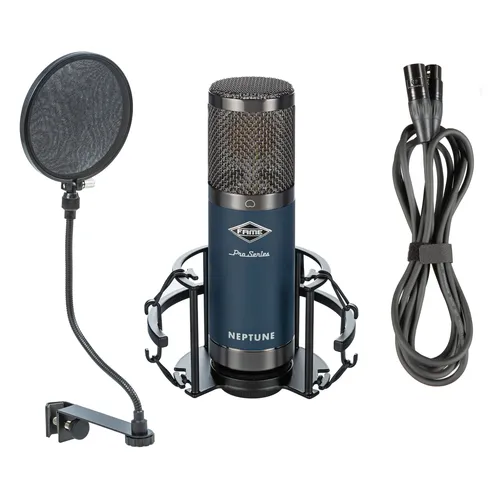 Fame Pro Series Neptune Rec. Bundle - Vervollständigen Sie Ihr Studio-Setup mit dem Fame Pro Series Neptune Recording Bundle. Ideal für Podcaster und Musiker, bietet es ein hochwertiges Kondensatormikrofon mit Popschutz und XLR-Kabel für klare Sprach- und Vocal-Aufnahmen.